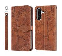 Rostsant Coque pour Samsung Galaxy A57 5G Arbre en Relief Housse en Cuir PU Étui à Fermeture Magnétique Portefeuille Étui à Rabat pour Samsung Galaxy A57 5G Brun