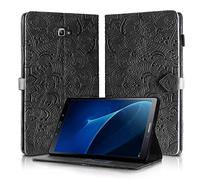 Rostsant Coque Samsung Tab A6 10.1" 2016 Housse en Cuir PU Portefeuille Magnétique avec Porte-Stylo Etui Tablette pour Samsung Galaxy Tab A6 2016 10.1 Pouces SM-T580 / SM-T585 - Noir