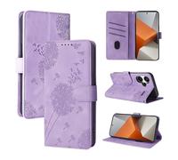 Rostsant Coque Xiaomi Redmi Note 13 Pro+ Pissenlit Housse en Cuir PU Redmi Note 13 Pro+ Étui à Fermeture Magnétique Portefeuille Étui à Rabat pour Xiaomi Redmi Note 13 ProPlus 6.67 inches Violet