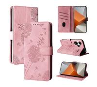 Rostsant Coque Xiaomi Redmi Note 13 Pro+ Pissenlit Housse en Cuir PU Redmi Note 13 Pro+ Étui à Fermeture Magnétique Portefeuille Étui à Rabat pour Xiaomi Redmi Note 13 ProPlus 6.67 inches Or Rose