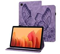 Rostsant Etui Galaxy Tab A7 2022/2020 Housse en Cuir PU Papillon en Relief Portefeuille Coque de Protection Tablette pour Samsung Galaxy Tab A7 10.4 Pouces SM-T500/T503/T505/T509 - Violet