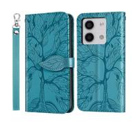 Rostsant Handyhülle für Xiaomi Redmi Note 13 5G Geprägter Baum PU Leder Xiaomi Redmi Note 13 5G Flip Case Brieftasche Tasche Hülle für Redmi Note 13 5G Blau