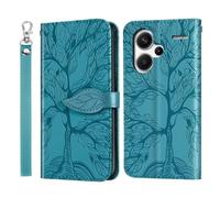 Rostsant Handyhülle für Xiaomi Redmi Note 13 Pro+ 5G Geprägter Baum PU Leder Xiaomi Redmi Note 13 Pro Plus Flip Case Brieftasche Tasche Hülle für Xiaomi Note 13 Pro+ 5G Blau