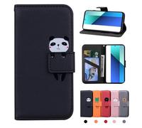 Rostsant Xiaomi Redmi Note 13 4G Hülle PU Leder Brieftasche Xiaomi Redmi Note 13 4G Schutzhülle Stehfunktion Magnetic Closure Handyhülle für Redmi Note 13 4G Schwarzer Panda