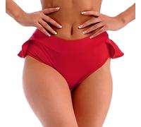 ROSVAJFY Short Pole Dance Femme Taille Haute Jupe-Short à Volants, Hot Pants Sexy Yoga Shorts, Rave Booty Shorts Mini Short Volants, Jupe Pantalon Court de Sport Fitness Jogging (Rouge)