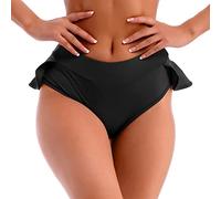 ROSVAJFY Short Pole Dance Femme Taille Haute Jupe-Short à Volants, Hot Pants Sexy Yoga Shorts, Rave Booty Shorts Mini Short Volants, Jupe Pantalon Court de Sport Fitness Jogging (Noir)