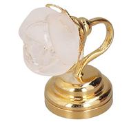 Rosvola Applique Murale pour Maison de Poupée 1:12, Belle Lumière LED Rose, Accessoire de Décoration pour Affichage de Maison Miniature, Verre Métallique 3.1cm X 3.4cm