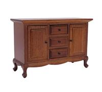 Rosvola Armoire de Maison de Poupée à L'échelle 1:12, Conception Miniature Réaliste, Idéale pour la Décoration du Salon, en Bouleau, Env.12x9x4.5cm