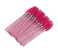 Rosvola Baguettes de Mascara 50 Pièces Brosse à Cils en Nylon Outil de Maquillage Jetable Tête de Brosse Flexible Facile à Transporter et à Ranger pour une Application de Maquillage Pratique, Bleu