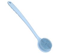 Rosvola Brosse Arrière en Silicone à Long Manche, Design Ergonomique et Doux pour Douche, Convient aux Personnes âgées, Adultes, Enfants, Animaux Domestiques, Bleu Nordique, 1 unité (BLUE)