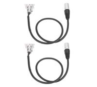 Rosvola Câble XLR Pass Through, Câble XLR Durable de Type D pour une connectivité Claire, Idéal pour la Scène et le Studio, 0,6 M, 2 Pièces (SILVER)