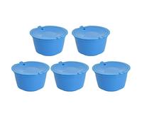 Rosvola Capsules de café Réutilisables de 50ml, Ensemble de Tasses Filtrantes pour Machine, Idéales pour les Amateurs de café, en Acier Inoxydable, 5 Pièces (BLUE #15)