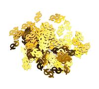 Rosvola Confettis en Forme de Signe de Dollar, 60g, Merveilleux Décor de Table éparpillé pour les Fêtes, PVC Vert (signe dollar doré)