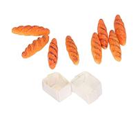 Rosvola Ensemble de Pain Miniature pour Maison de Poupée, 40 Pièces, avec 10 Bases, Cadeaux pour Enfants, Haute Simulation, Matériau en Résine Sûr, Petit Jeu Portable