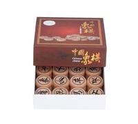Rosvola Jeu D'échecs Chinois en Bois de Hêtre, Jeu de Croissance Intellectuelle pour Le Plaisir en Famille, 32 Pièces, Planche en Cuir PU, Diamètre 3 Cm