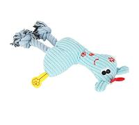 Rosvola Jouet à Mâcher Grinçant pour Chiot, Peluche Durable en Forme de Cerf pour Petits et Moyens Chiens, Nettoyage et Meulage des Dents (Blue)