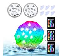 Rosvola Lumières LED Submersibles avec 15 Couleurs, étanches (3PCS)
