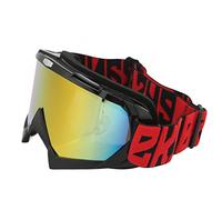 Rosvola Lunettes de Motocross, Verre en PC Flexible, Sangle Réglable | Coussin en éponge pour plus de confort, Résistant aux chocs, S\'adapte à la plupart des casques