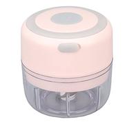 Rosvola Mini Hachoir à Ail électrique, Rechargeable par USB, 100ml, pour Préparation Rapide des Aliments, Broyeur en Acier Inoxydable (PINK)