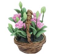 Rosvola Modèle de Panier de Fleurs Miniature en Argile à L'échelle 1:12 avec Un Travail Exquis pour la Décoration de la Maison de Poupée, Cadeau Parfait pour Les Enfants, Matériaux Durables et Sûrs