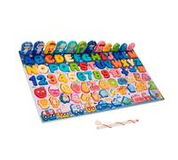 Rosvola Puzzles en Bois pour Les Tout-Petits, Jouets d'apprentissage éducatifs en Forme de Nombres de Couleurs Vives pour Enfants, 1 X Planche de Puzzles (Trafic de Fruits)