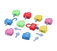 Rosvola Serrures d'apprentissage Alphabet Jouets Ensemble éducatif pour Enfants de 3 Ans et Plus 10 Cadenas et Clés Matière Plastique (Déverrouillage numérique)