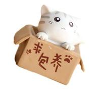 Rosvola Statuette Chat Box, Sculpture PVC Mignonne pour Décoration Maison