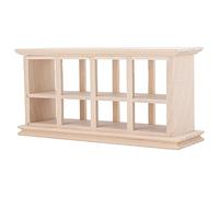 Rosvola Vitrine de Gâteaux Alimentaires Miniatures à L'échelle 1/12, Conception en Bois Exquise pour Boulangerie de Poupée, Décoration Réaliste de Maison de Poupée Faite à la Main, Taille 6 X 3 X