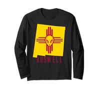 Roswell, Drapeau du Nouveau-Mexique Space Aliens NM Science-Fiction Manche Longue