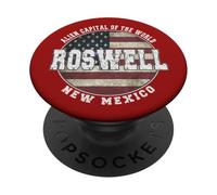 Roswell New Mexico, Drapeau américain Vintage PopSockets PopGrip Adhésif