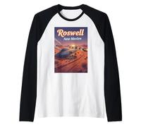 Roswell Nouveau Mexique OVNI Crash in The Desert Alien Souvenir Manche Raglan