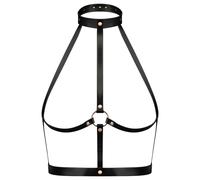 Rosy Gold - harnais corporel - réglable - simili cuir noir et or rose