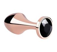 Rosy Gold - Plug anal - Pierre noire - métal rose gold