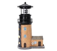 ROSYCOUD Phare solaire avec balise rotative, 28,2 cm, décoration extérieure de phare de jardin, statue lumineuse étanche pour cour, pelouse, terrasse, cadeaux