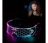 RosyFate Lunettes Cyberpunk, Lunettes Lumineuses Fête, Multi-Effets Tels Que La Lumière Stable Colorée, Le Clignotement À Changement De Couleur, Le Clignotement En Rafale