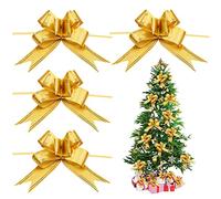 RosyFate Nœuds de Noël en Ruban, 20 pcs Nœud à Tirer en Ruban, Nœuds et Rubans Décoratifs, Noeuds d'emballage Cadeau, pour Les Fêtes, Mariages, Anniversaire(Or)