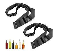 ROSYLEVE Lot de 2 ceintures à 27 emplacements, ceinture à liqueur, mini ceinture à liqueur, pour accessoires JGA, festivals, enterrement de vie de jeune fille, carnaval, Noir, ca.130cm