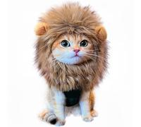 RosyLife Perruque crinière de lion pour chat - Réglable - Lavable - Confortable - Pour Halloween, Noël, Pâques, festival, fête - Taille S - Marron