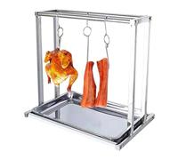 Rôt Rack Présentoir à Viande rôtie Suspendu en Acier Inoxydable 304, égouttoir à saucisses avec Crochets pour Porc fumé, Poulet rôti, Canard, Poisson, rôtissoire pour(Height - 100cm (39 2/5"))