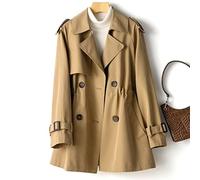 ROTAKUMA Bureaux De Bandes-vent Avec Doublure Printemps Automne Mince Mince Femme Trench-coat De Trench (Color : Khaki, Size : L)