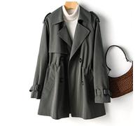ROTAKUMA Bureaux De Bandes-vent Avec Doublure Printemps Automne Mince Mince Femme Trench-coat De Trench (Color : ArmyGreen, Size : XXL)