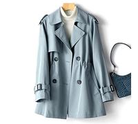 ROTAKUMA Bureaux De Bandes-vent Avec Doublure Printemps Automne Mince Mince Femme Trench-coat De Trench (Color : Fog blue, Size : XL)