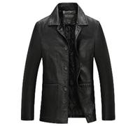 ROTAKUMA Veste En Cuir D'affaires Hommes Épais À Vent Chaud Puce Veste De Cuir (Color : Black, Size : XL)