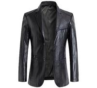 ROTAKUMA Veste En Cuir De Printemps Hommes Blazer Décontracté Moto Vestes Automne Faux Manteaux (Color : Black, Size : Large), Noir