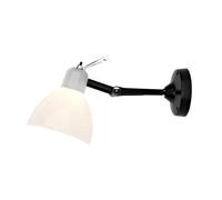 ROTALIANA lampe murale applique ou au plafond LUXY H0 GLAM (Diffuseur blanc brillant, base noir métallisé - Verre)