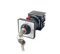 Rotary Changeover Cam Switch 20A 2 Position 0-1 On-off Three Phases With Key 690V LW42 YMW42-20YS3/3S