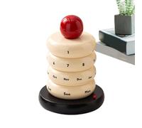 Rotary Desk Calendar | Daily Date Tracking Home Desk Decor | Rotatable Calendar | Farmhouse Home Decoractive Calendar | Bureau Calendar Home Desk Ornament, Creative Contrast Color Desktop Calendar