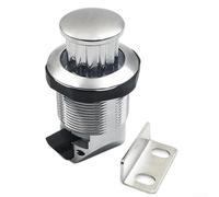 Rotary Door Latch Silver Metal Embedded Design(Silver) | Keyless push mechanism, pour durable plastic body, black finish, pour ideal for cabinets and drawers, no tools needed