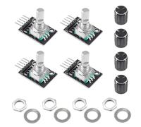 Rotary Encoder, Encodeur Rotatif, Modules D'encodeur Rotatif, Module de Codage, 360 Degrés Rotatif Encodeur Module, Capteur de Brique Bouton Developpement Potentiometre, 4 Pièces
