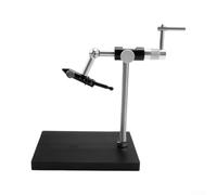 Rotary Fly Tying Vise Stainless Steel 360° Base | 360-degree rotation, precise angle pour access, smooth tying action, silver finish, steel
